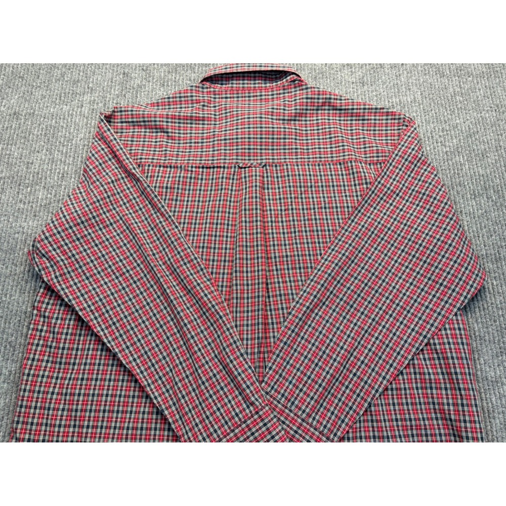 Chaps Ralph Lauren Mens XL Long Sleeve Plaid Button Down Shirt Red Navy Blue - Picture 4 of 7